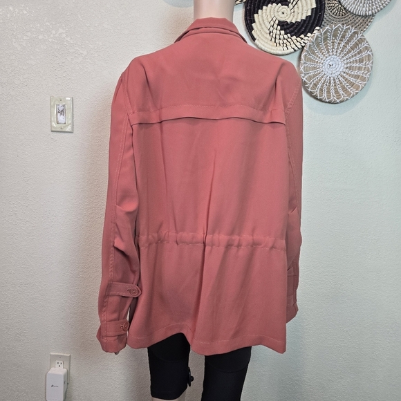 Banana Republic Women's Xl Lightweight Field Jacket Utility Rust Orange - Picture 3 of 16